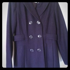 High waist fitted coat with back belted detail