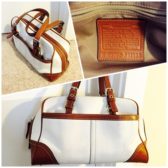 Authentic Coach Hamptons Two Tone Leather Handbag