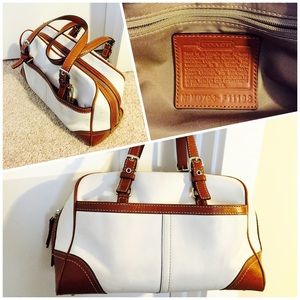 Authentic Coach Hamptons Two Tone Leather Handbag