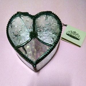 Glass Heart Box NWT