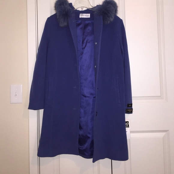 Long blue wool overcoat