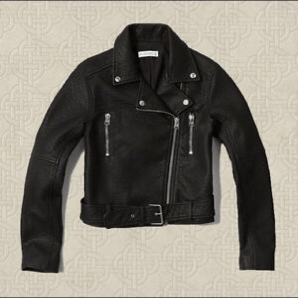 Abercrombie Vegan Cropped Leather Jacket