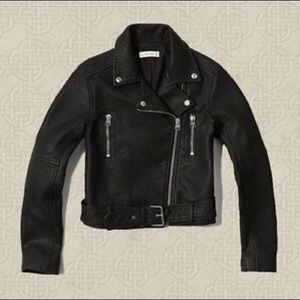 Abercrombie Vegan Cropped Leather Jacket