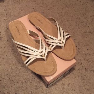NWT White with Gold Sandals