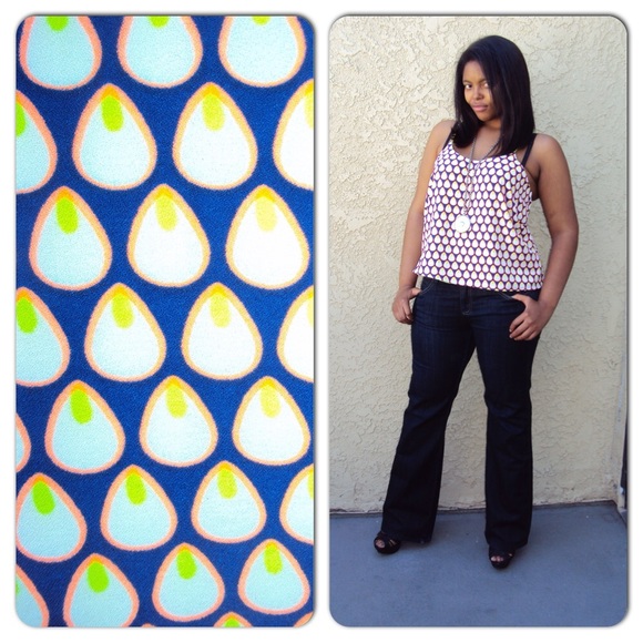 GAP Pattern Halter Blouse Orange