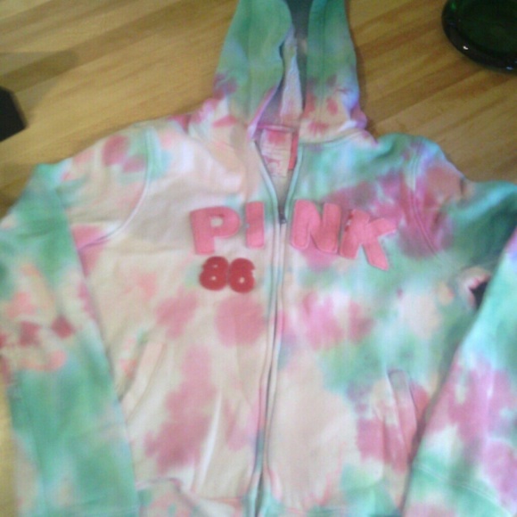 Vs pink tie dye zip up