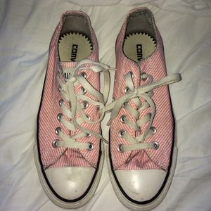 Pink & White Striped Converse!!