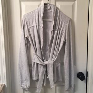 Lululemon light grey wrap sweater. Like new!