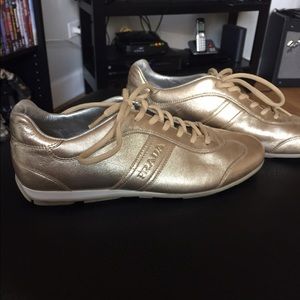 Authentic gold Prada sneakers