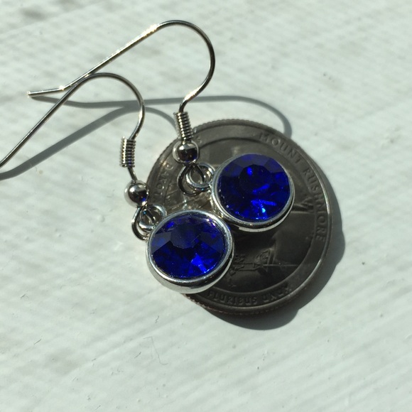 Blue Eyes Crystal/Silver Tone Earrings NEW! - Picture 4 of 4