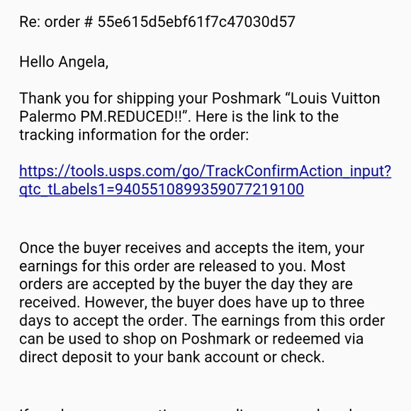 Shipping confirmation