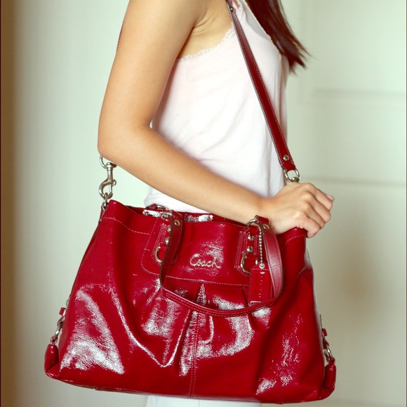 Coach dark red patent leather Satchel