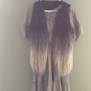 Jessica Simpson fur sweater vest worn once