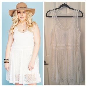 Plus Size Ivory Flowy Lace Dress