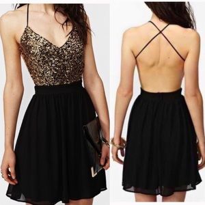 Sequin Backless Dress