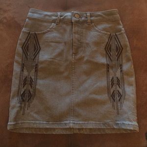 New H&M denim gray mini skirt tribal short tight
