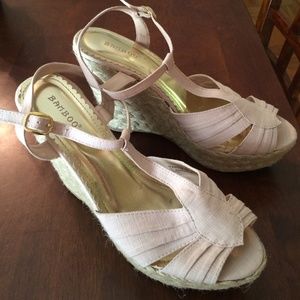 Bamboo Wedge shoes worn once