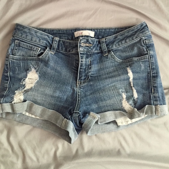 Forever 21 Distressed Cuffed Denim Shorts
