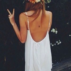 White LF Low Back Dress