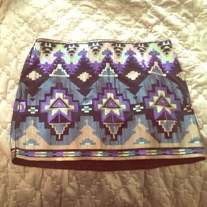 Aztec sequin skirt