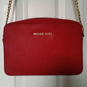Michael Kors Jet Set Large Crossbody - Red