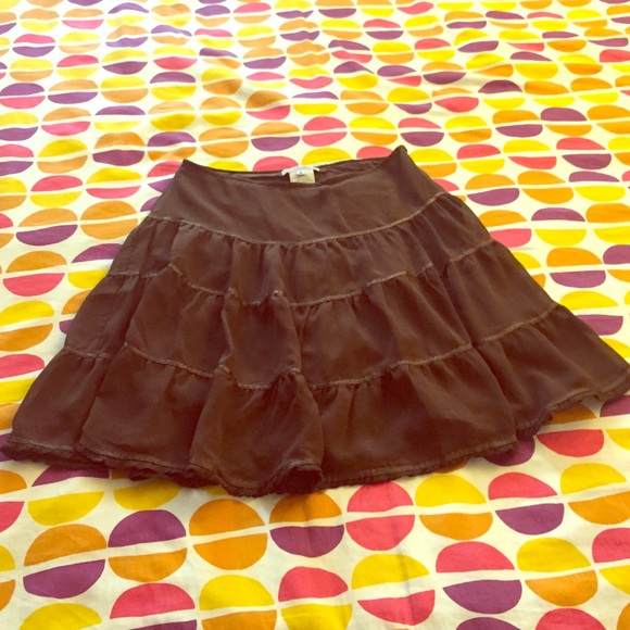 Cute tiered dark chocolate brown skirt