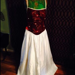 Red white wedding prom or costume gown
