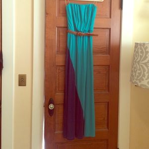 Turquoise and Blue Maxi Dress