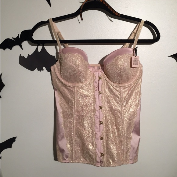 BRAND NEW Pink & Gold Victoria's Secret Corset