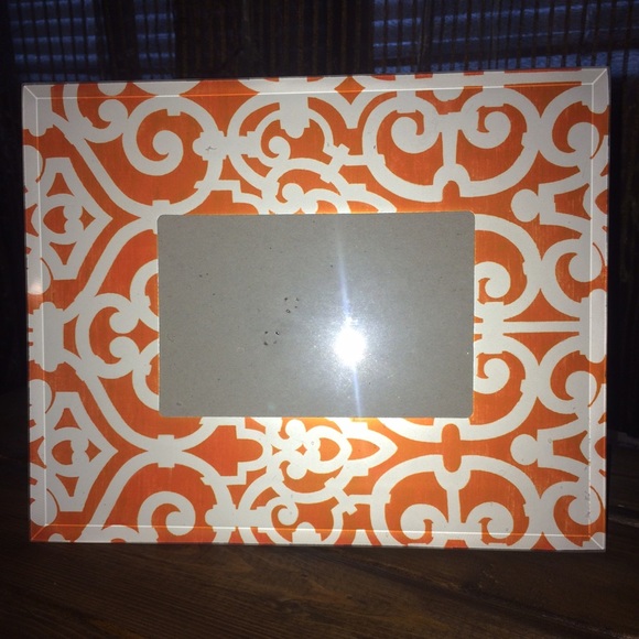 Orange and White picture frame