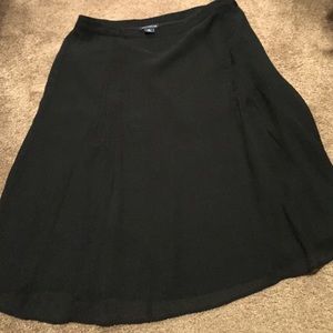 Ann Taylor Silk Black Skirt