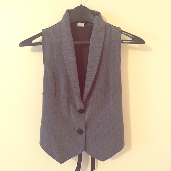 Grey pinstripe vest
