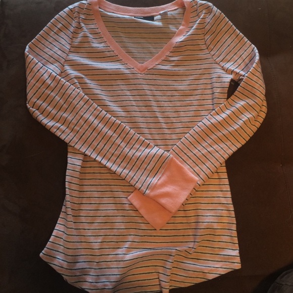 BDG Urban Outfitters peach striped thermal top