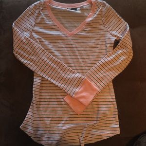 BDG Urban Outfitters peach striped thermal top