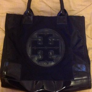 Authentic Large black Tory Burch Nylon Ella tote