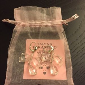 Tarina Tarantino clear lucite bow earrings
