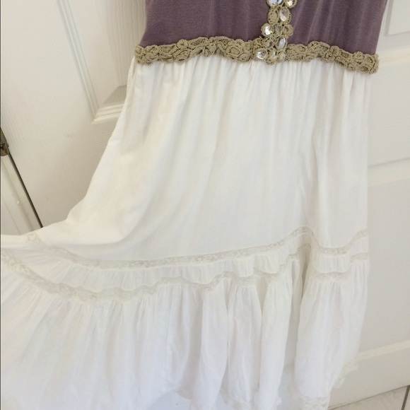 SOLD Free People Dress Rhinestone and Lace Details - Picture 3 of 4