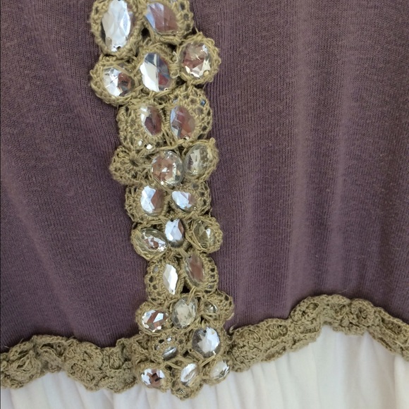 SOLD Free People Dress Rhinestone and Lace Details - Picture 4 of 4