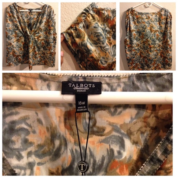 🛑SOLD🛑SIZE 16W TALBOTS FLORAL BLOUSE - Picture 3 of 3