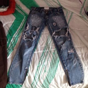 MAKE OFFERS One Teaspoon Cobain Trashed Freebirds