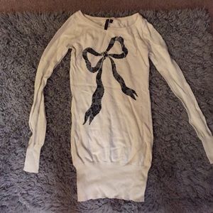 Material Girl Bow Long Sleeve Sweater