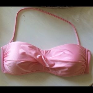 Baby pink padded bandeau bikini top