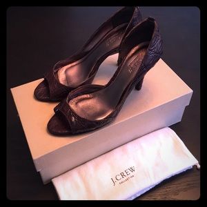 J.Crew Crocodile D'Orsay Heels