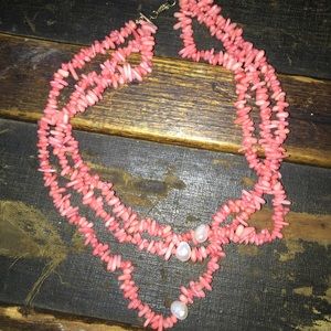 Pink Coral & Freshwater Pearl necklace