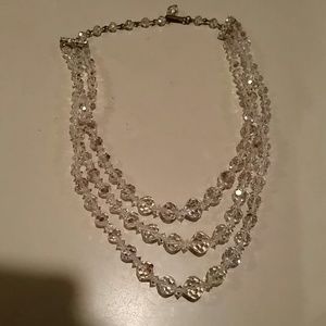 Vintage crystal glass necklace