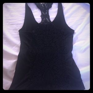 Sexy Lace Back Black Tank