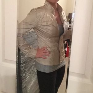 Metallic gold wind breaker