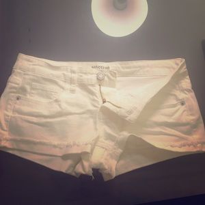 White Denim Shorts