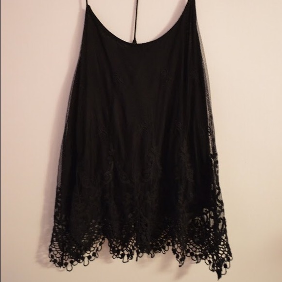 Black lace tank top