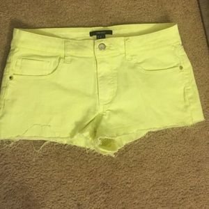 Bright yellow shorts